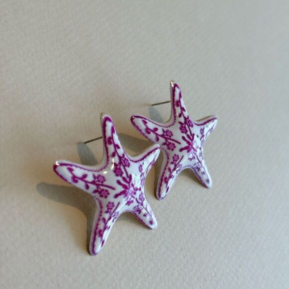 Pink Starfish earrings N1454 - Picture 5 of 5